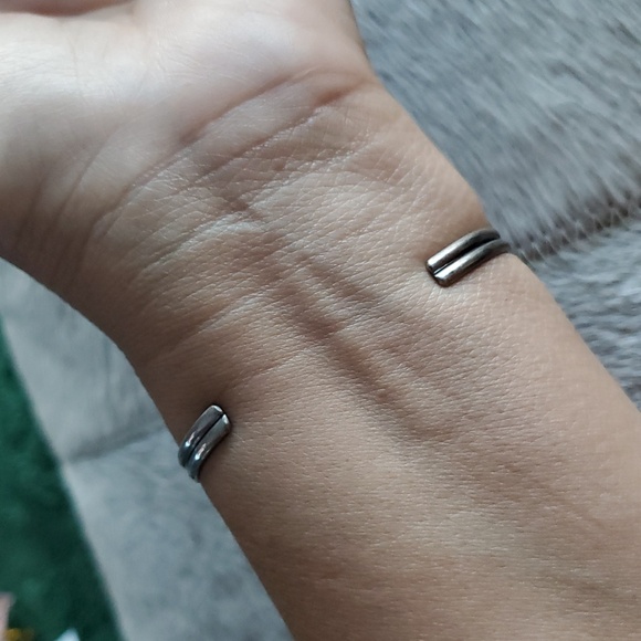 Silver and Turquoise Bear Paw Cuff Bracelet Adjustable Native Tribal Indigenous - Picture 3 of 9